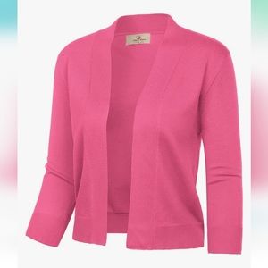 GRACE KARIN Women's 3/4 Sleeve Knit Cropped Cardigan Sweaters Open Front Bolero